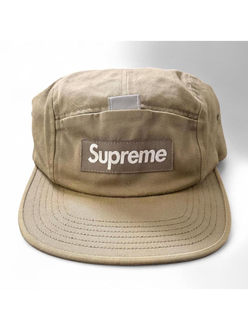 Mens Supreme Made in USA Khaki Panel Cap
